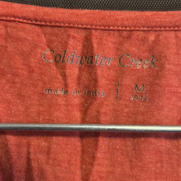 Coldwater Creek black/rust mesh/metallic sequin top size medium boho look - Picture 2 of 7